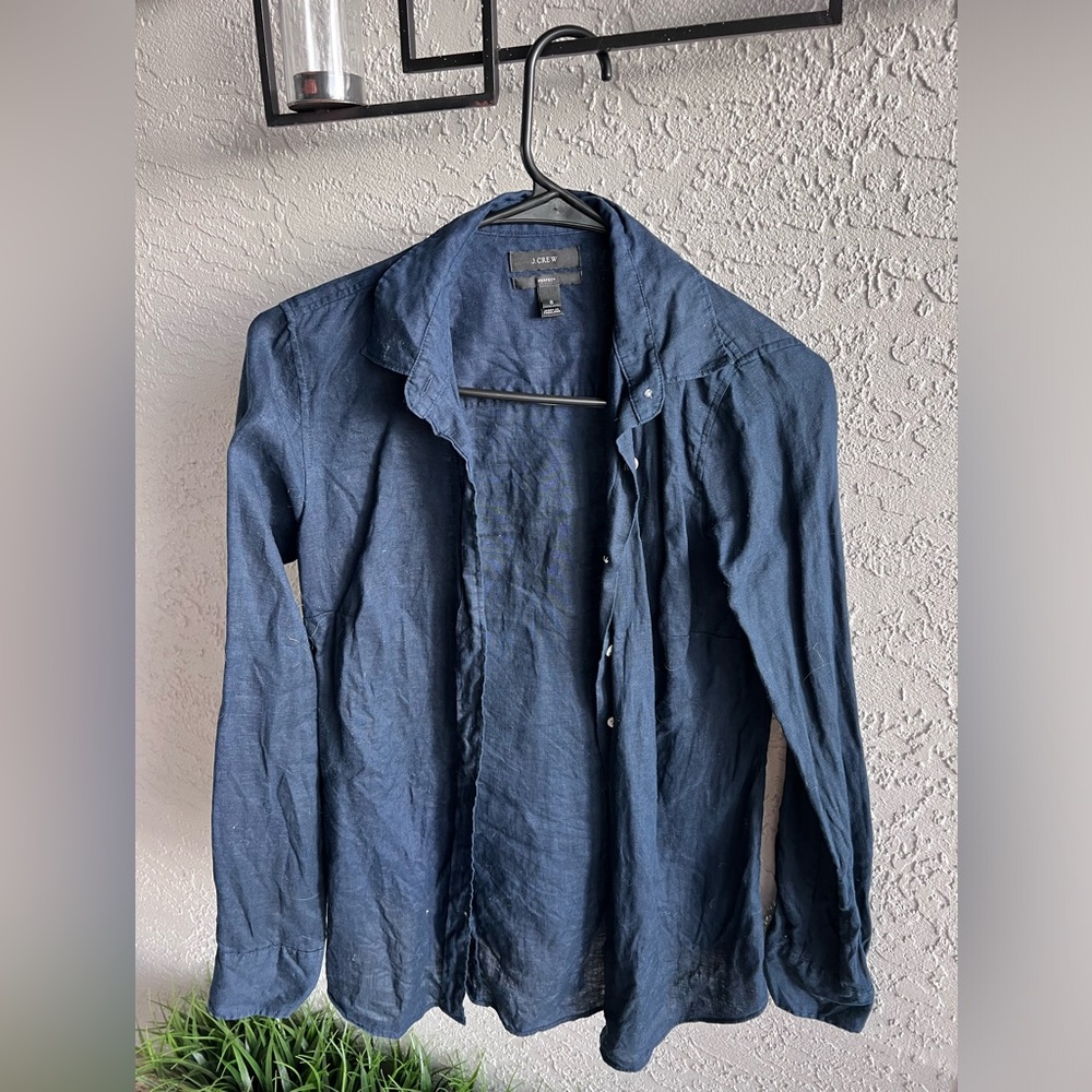 J crew perfect fit linen shirt
